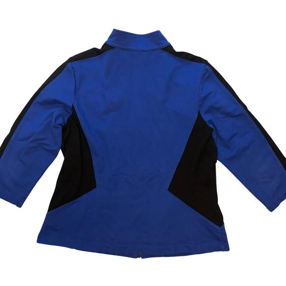 Zenergy by Chico’s Jacket 1 (L) Royal Blue Black Zip Front Activewear Stretch - Picture 5 of 11